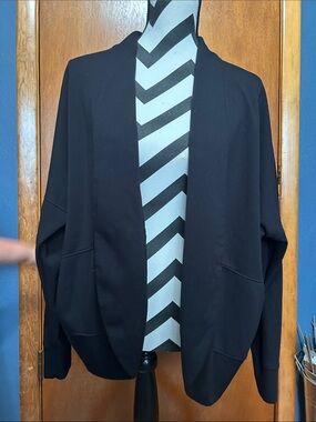 Black Open-Front Women's Jacket Cardigan